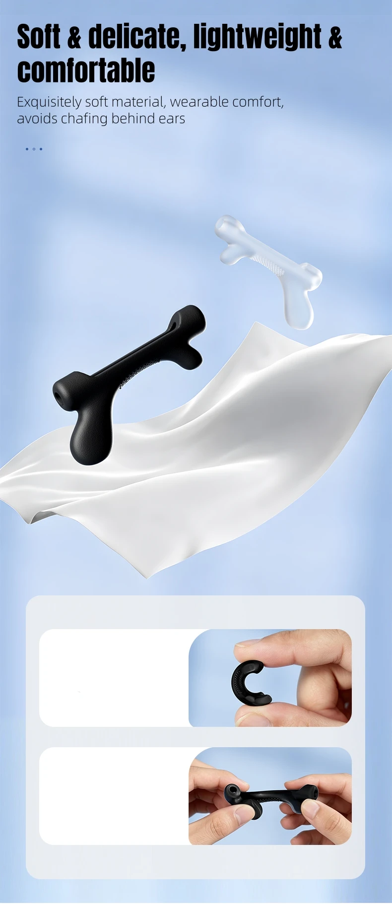 20 PCS Silicone Anti-slip Ear Hooks for Glasses Gun Shape Soft Eyeglass Ear Grips Protector Prevent Slipping 10 Pairs Pack