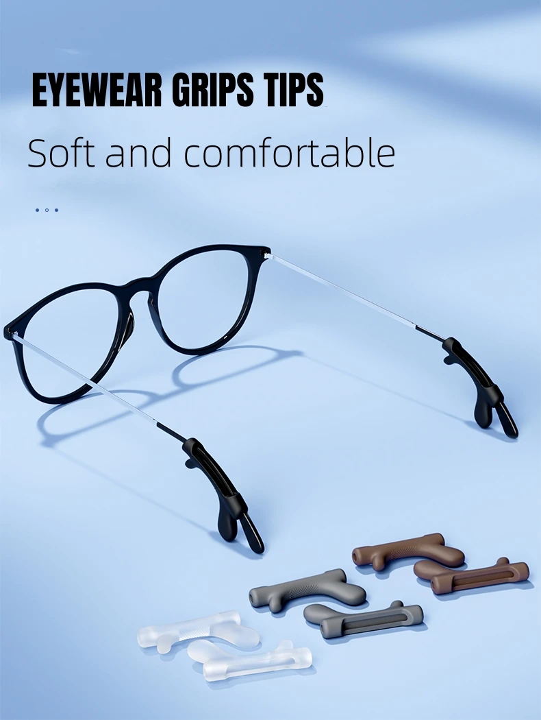 20 PCS Silicone Anti-slip Ear Hooks for Glasses Gun Shape Soft Eyeglass Ear Grips Protector Prevent Slipping 10 Pairs Pack