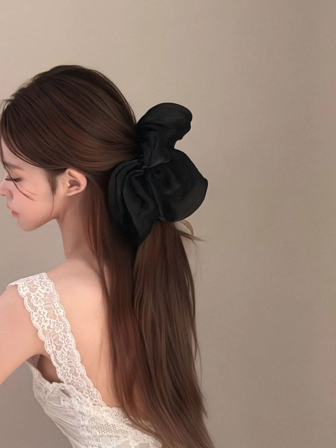 Soft Pleated Chiffon Flower Banana Hair Clips Anti Slip Holder Elegant Hair Barrettes Women Daily Wedding Party Hair Accessories