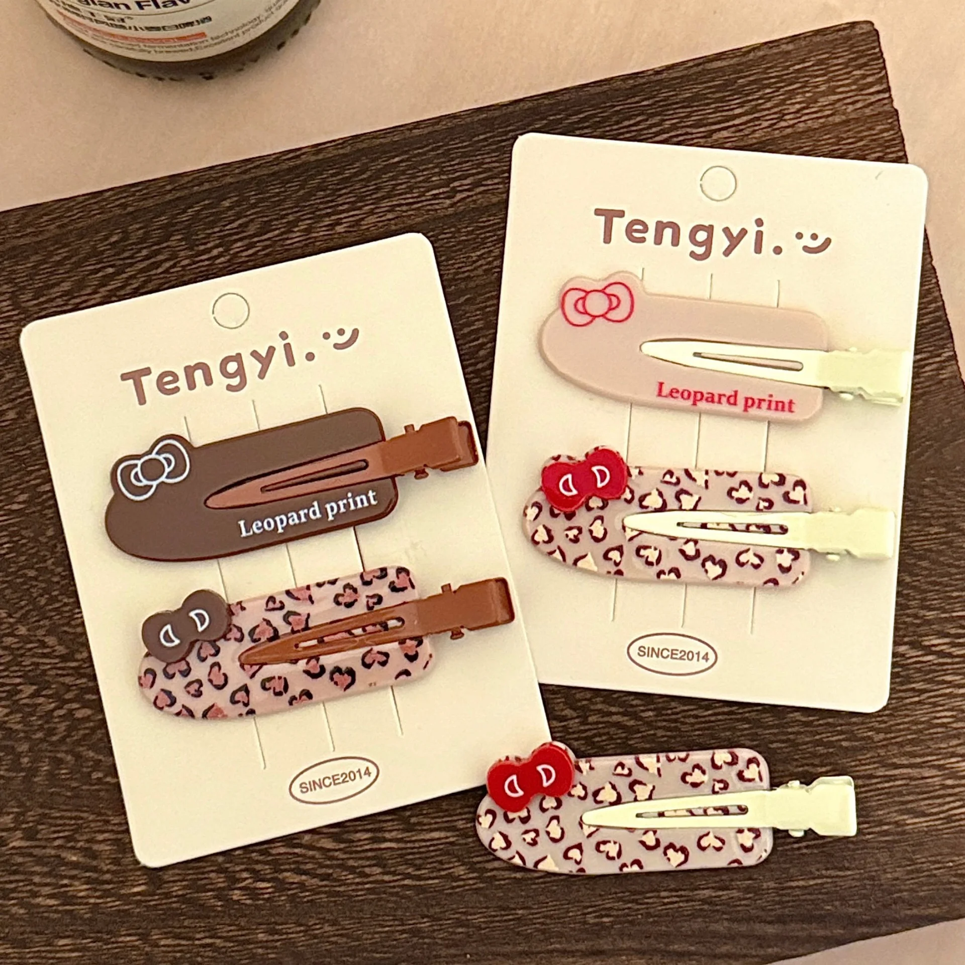 Creative Cute Leopard Print Bow Seamless Hair Clip Side Clip, Versatile Hair Accessory for Girls' Bangs and Loose Hair