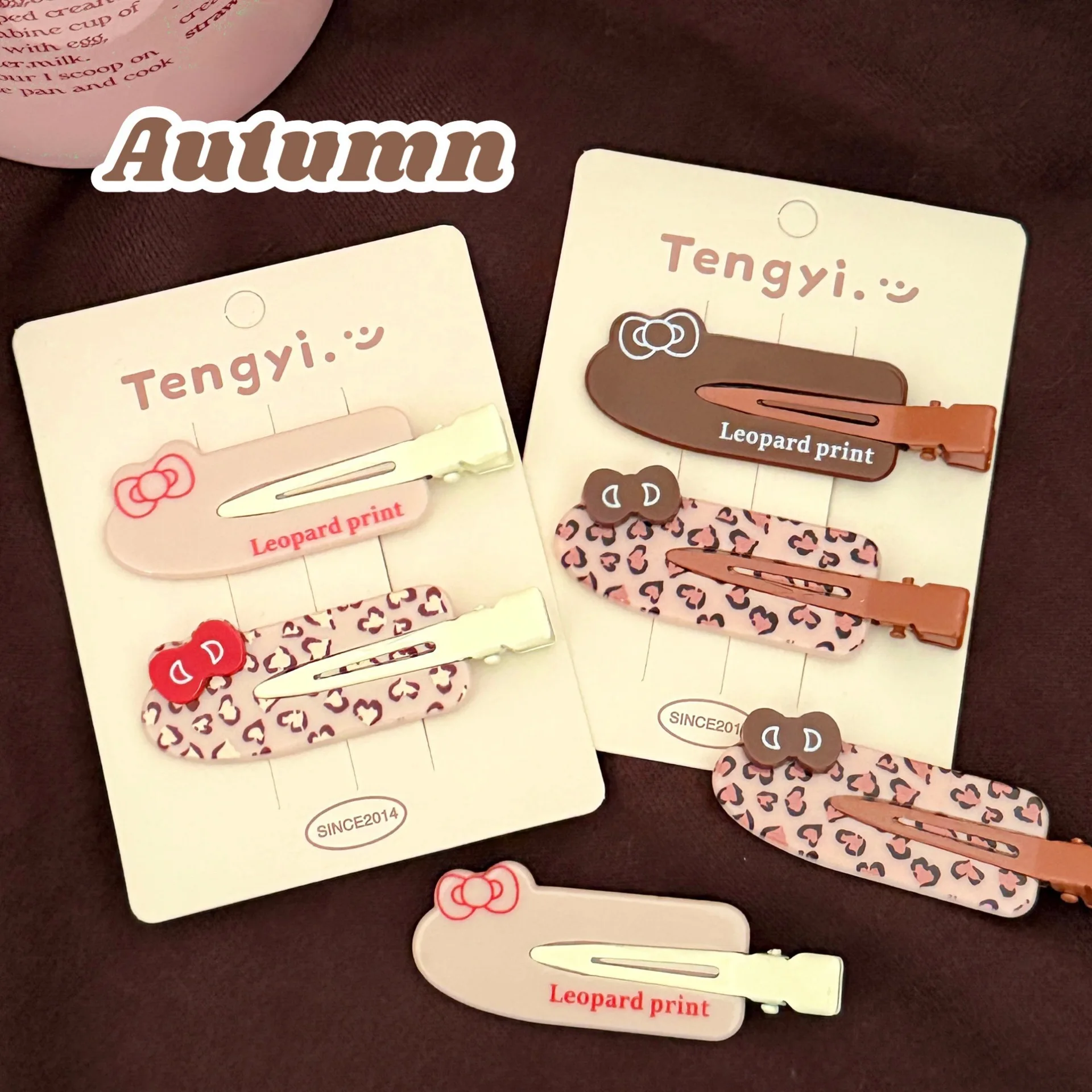 Creative Cute Leopard Print Bow Seamless Hair Clip Side Clip, Versatile Hair Accessory for Girls' Bangs and Loose Hair