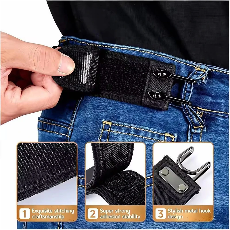 Adjustable Buckleless Belt for Men Hook Elastic Waist Buckle Free Waist Belt Tactical Casual No Buckle Invisible Belts Men Gifts