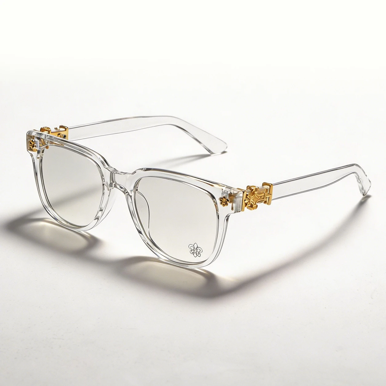 Unisex Square Anti Blue Light Glasses UV400 Gold Cross Hinge Black Clear Frame Computer Anti-Fatigue Eyeglasses
