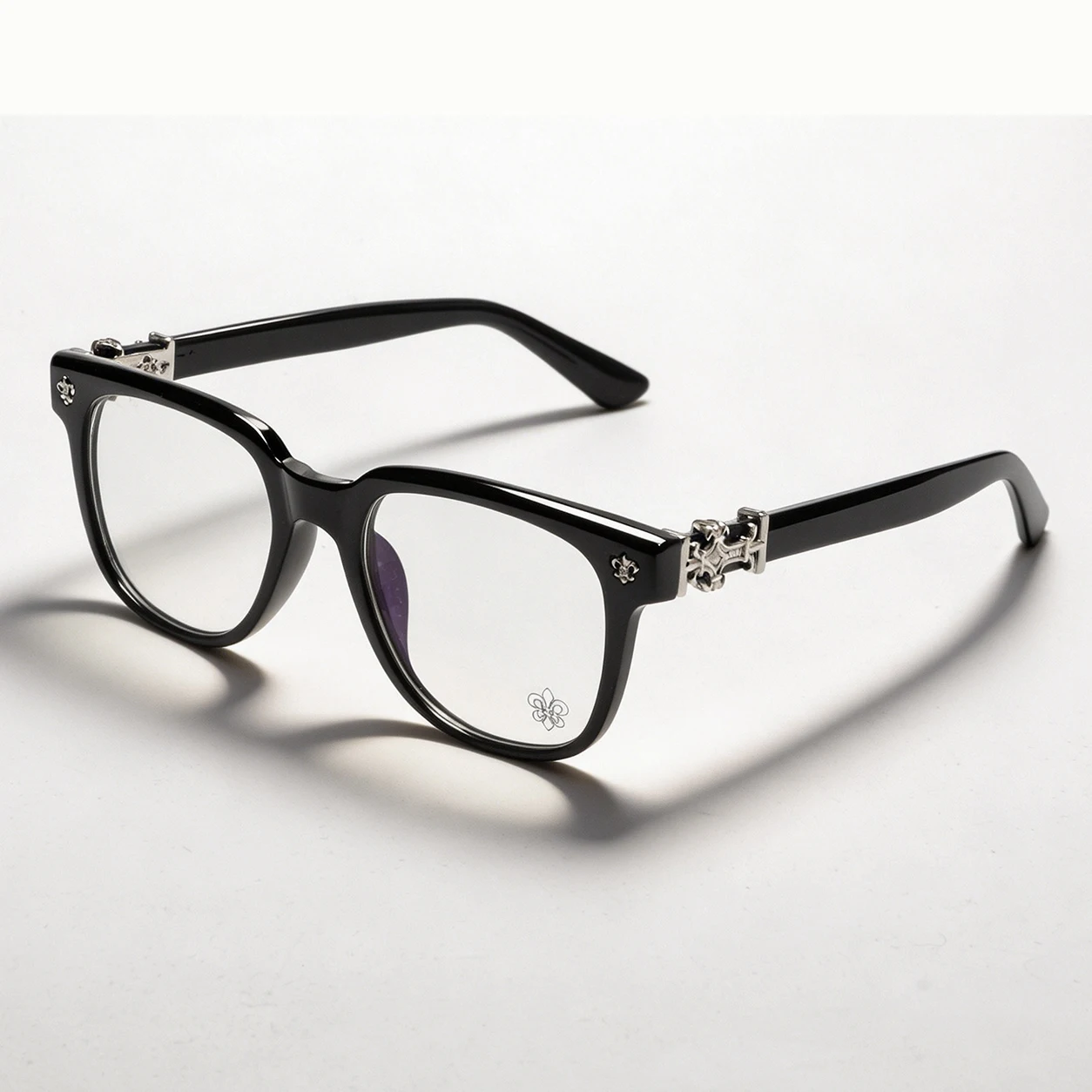 Unisex Square Anti Blue Light Glasses UV400 Gold Cross Hinge Black Clear Frame Computer Anti-Fatigue Eyeglasses