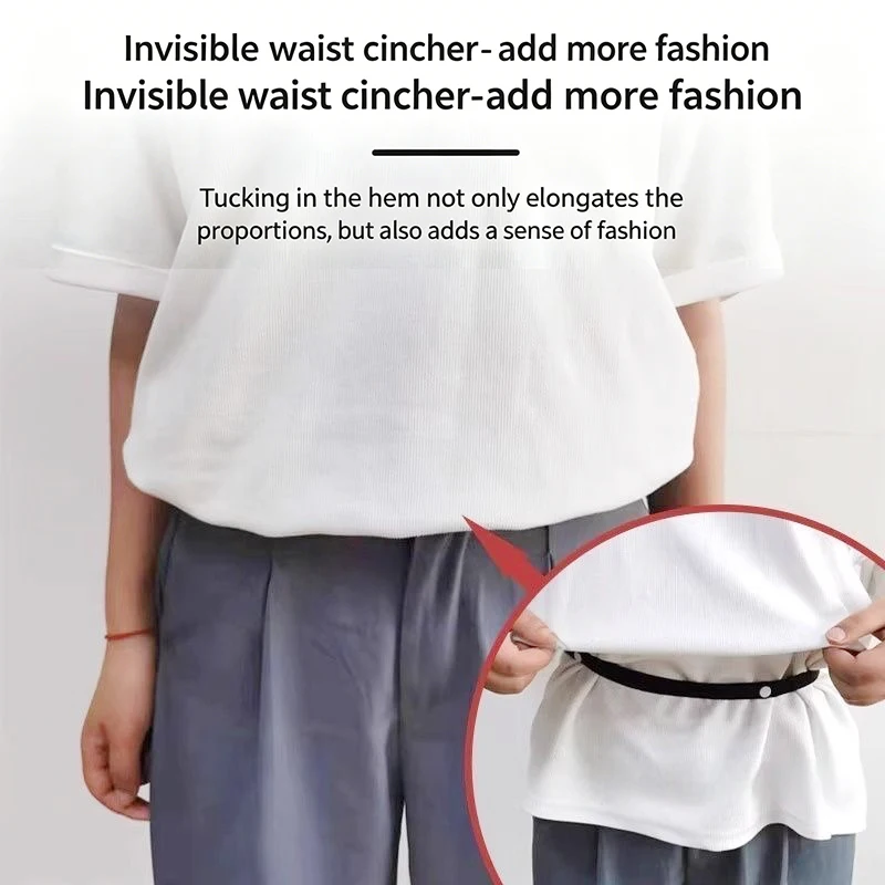 Shirt Stay Belt Adjustable Elastic T-Shirt Waist Tuck Tool For Clothing Hem Fixing Non-slip Wrinkle-Proof Shirt Holder Straps