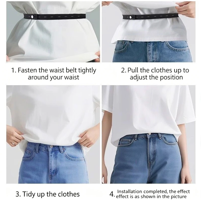 Shirt Stay Belt Adjustable Elastic T-Shirt Waist Tuck Tool For Clothing Hem Fixing Non-slip Wrinkle-Proof Shirt Holder Straps