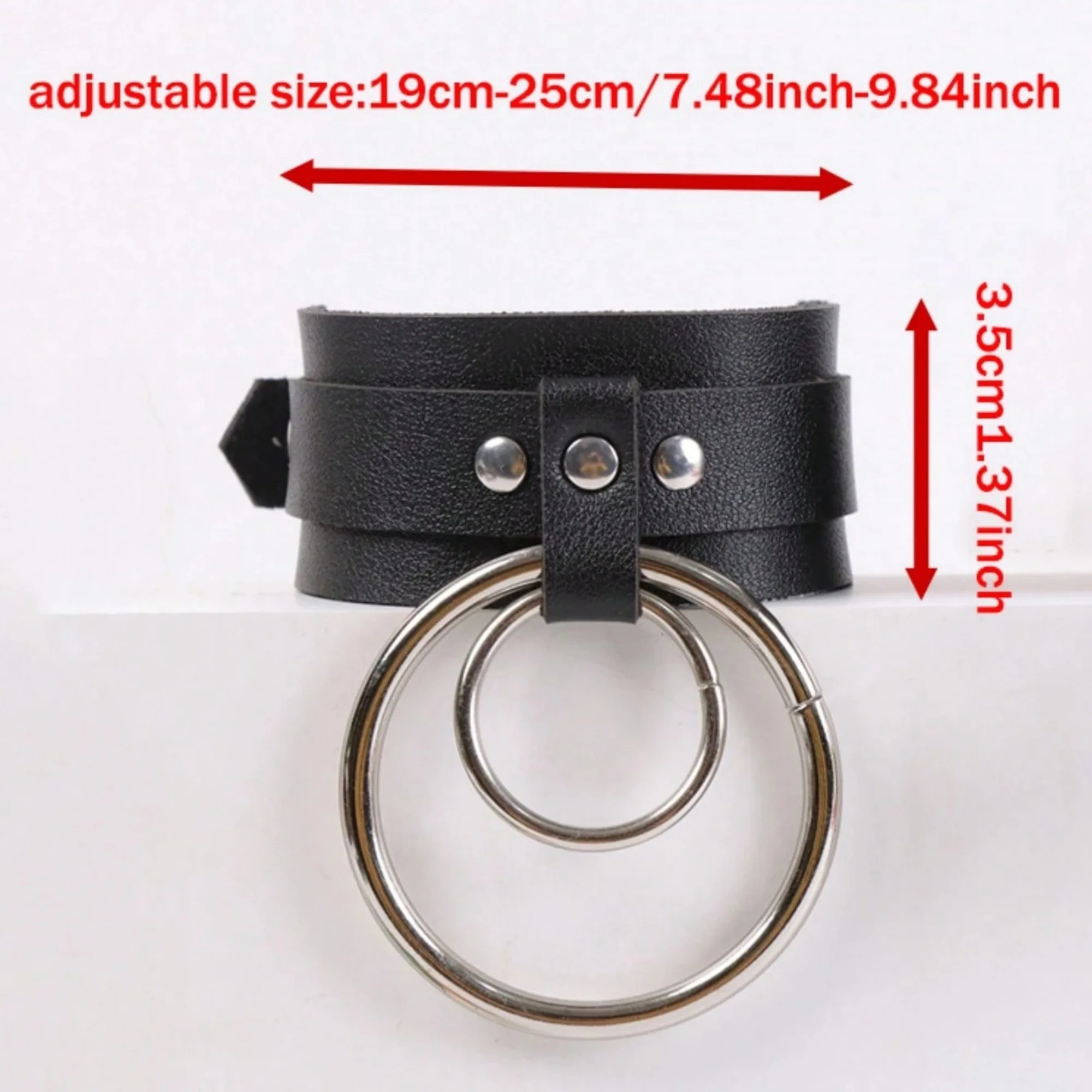 1 Pair Stylish Metal Ring Ankle Strap Belt | PU Leather Foot Bracelet | Dating Accessory