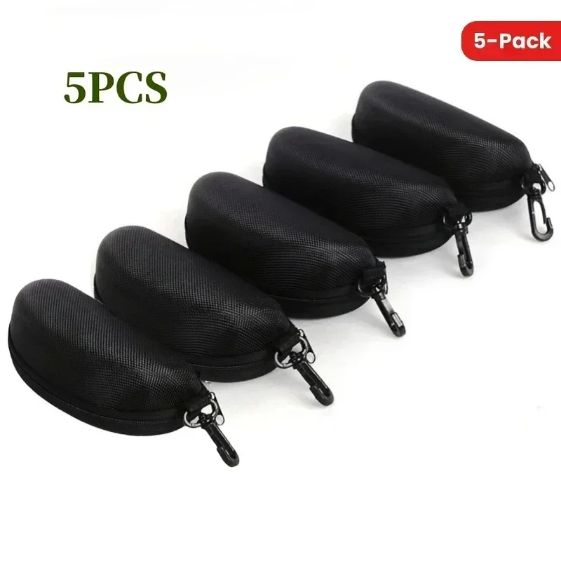 5 Pack Portable Zipper Sunglasses Protector Box Eye Glasses Case Box Oxford Travel Pack Glasses Case Accessories With Hook