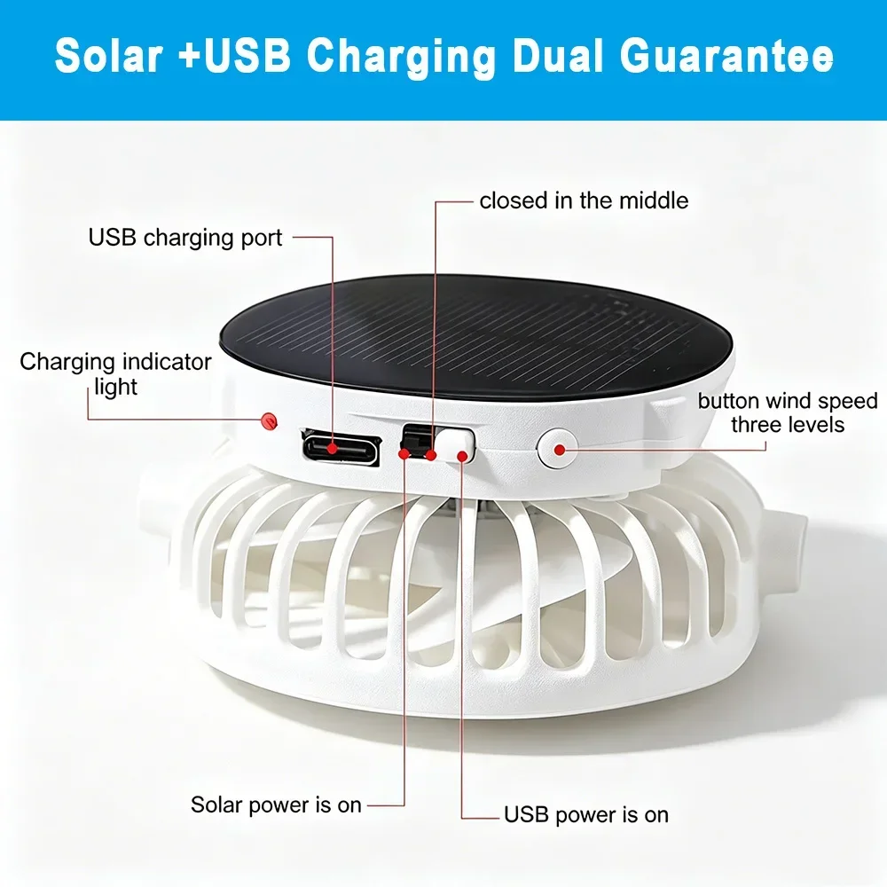 Solar Baseball Cap with Fan, Sun Protection USB Charging Fan Mesh Hat for Summer Outdoor Travel Fishing Camping Beach Golf