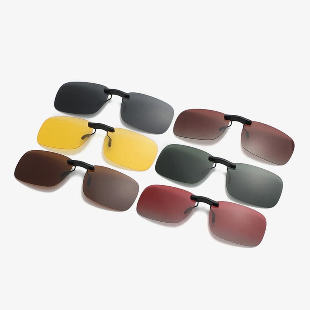 KLASSNUM Polarized Rimless Men Clip On Sunglasse Glasses Narrow Clip-on Lenses Women Anti-glare Sunglasses UV400 Goggles New In