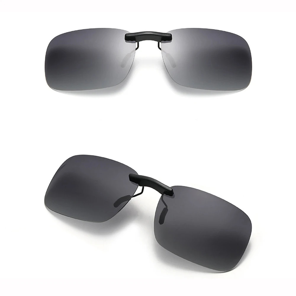 KLASSNUM Polarized Rimless Men Clip On Sunglasse Glasses Narrow Clip-on Lenses Women Anti-glare Sunglasses UV400 Goggles New In