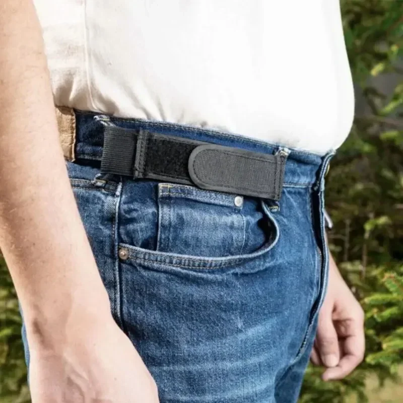 2pc/1pc Buckle Free Waist Belts Men's Ultra-soft No Buckle Elastic Belts Fashion Comfortable Stylish Belt Loop Buckle-Free Belts