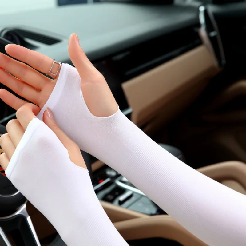 4 Pairs Summer Ice Silk Sun Protection Ice Sleeve Unisex Fashion Outdoor Sports Cycling Driving Sun Protection Arm Sleeve
