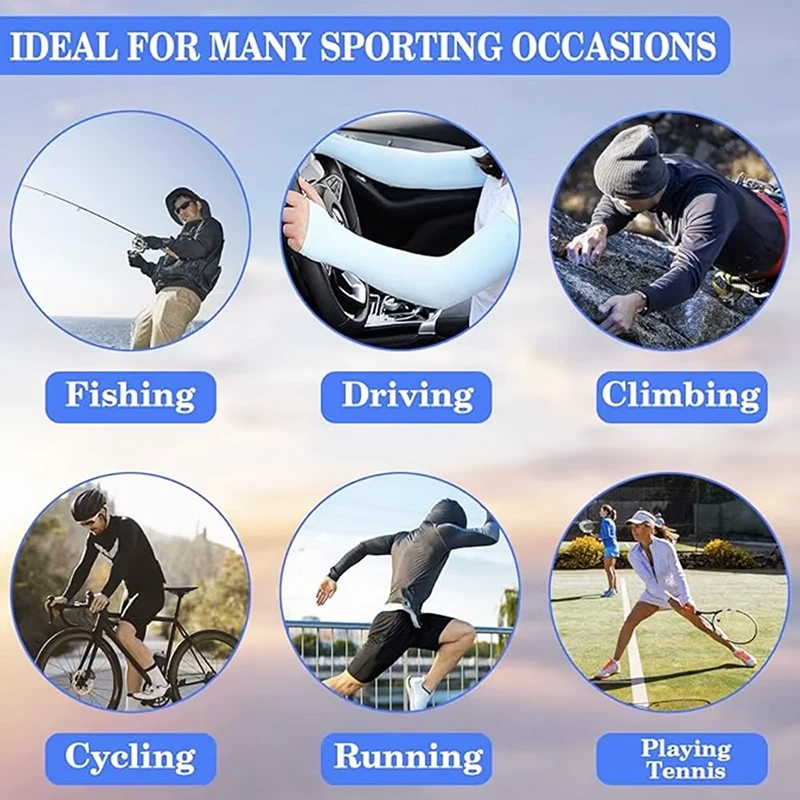 4 Pairs Summer Ice Silk Sun Protection Ice Sleeve Unisex Fashion Outdoor Sports Cycling Driving Sun Protection Arm Sleeve