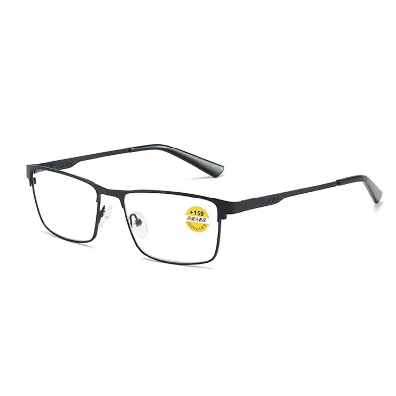 Fashion Reading Glasses For Men High Quality Blue Light BLocking Prescription Eyeglasses Frame With Spring Hinge +75+125+175+225
