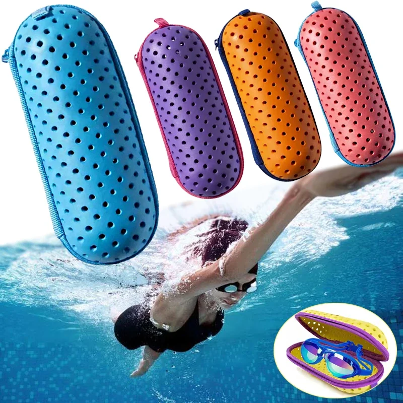 1PC Swimming Goggles Protective Cover Soft Swimming Goggles Protective Box with Drainage Hole Portable Goggles Protective Cover