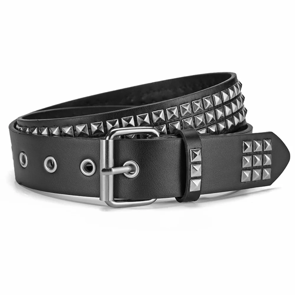Trend Rivet Belt Heavy Metal Belt Men Women Punk Nightclub Rock Style Belt Jeans Belt Y2K Belt Fashion Decoration Women's Belts