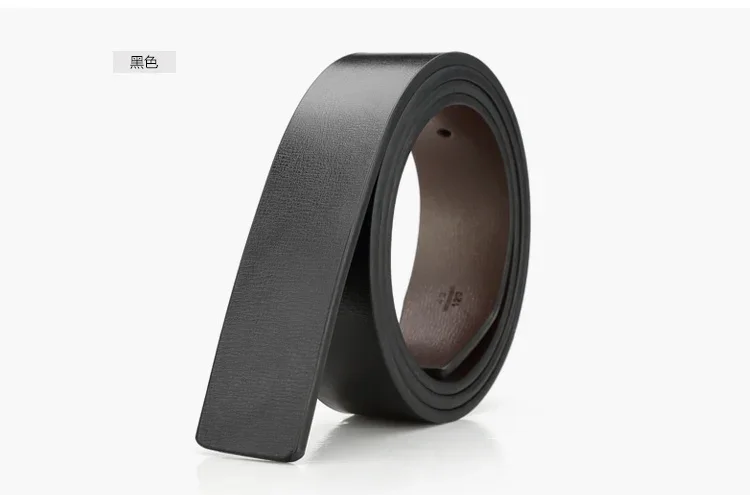 New Men's PU Leather Belts Double Sided Belts Men Fashion No Buckle Belts High Quality Black Brown Sided Strap Waistband 3.3cm