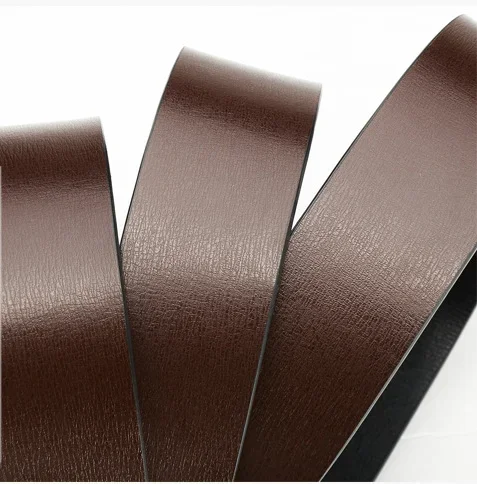 New Men's PU Leather Belts Double Sided Belts Men Fashion No Buckle Belts High Quality Black Brown Sided Strap Waistband 3.3cm