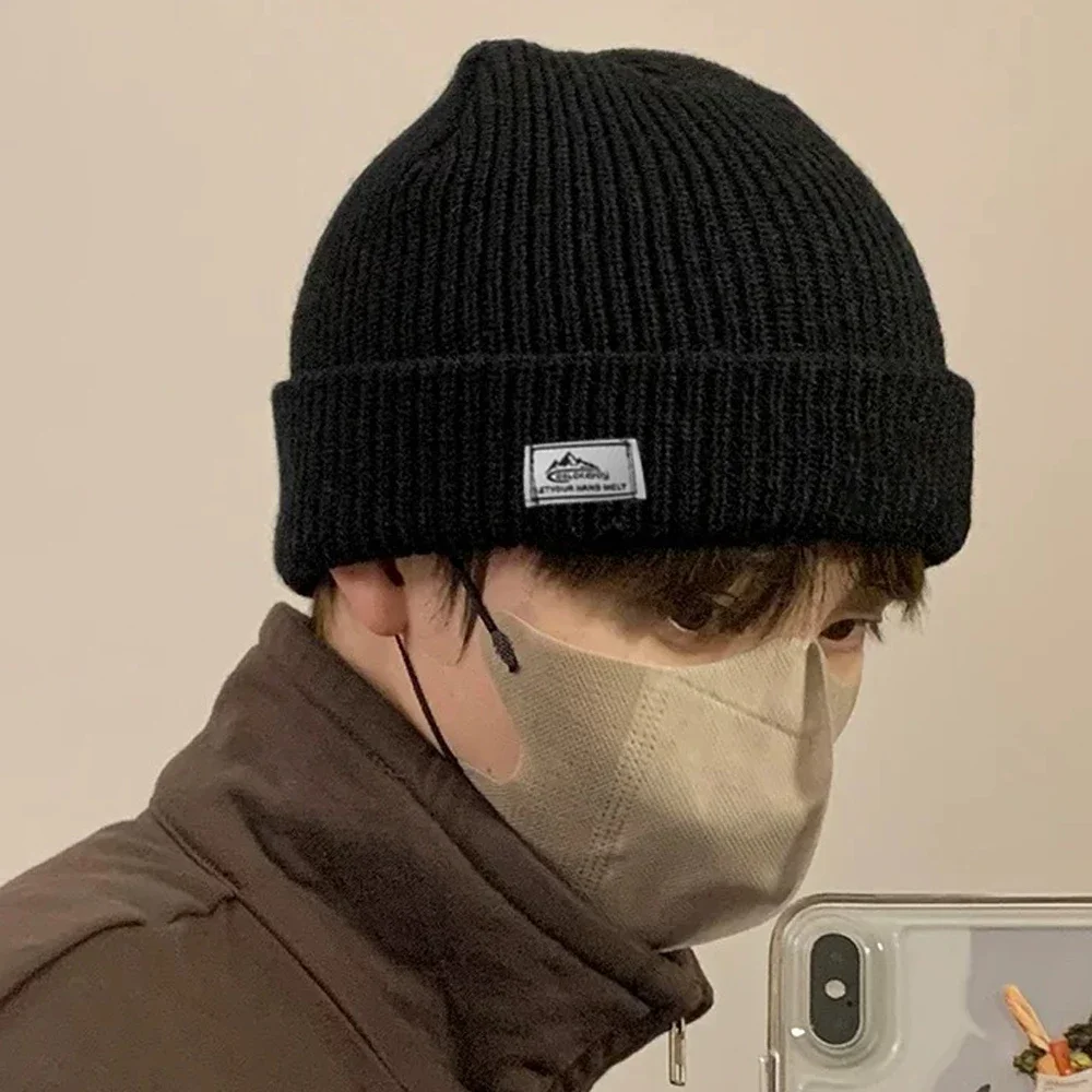 2 In1 Winter Mask Beanies Hats Warm Knitted Balaclava Hats Windproof Solid Full Face Ski Bonnet Tactical Cycling Earmuffs Cap