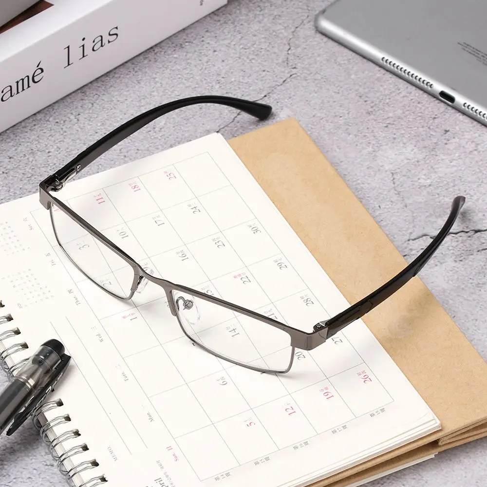 Titanium Alloy Business Reading Glasses For Men Non Spherical 12 Layer Coated Lenses Retro Hyperopia Prescription Eyeglasses