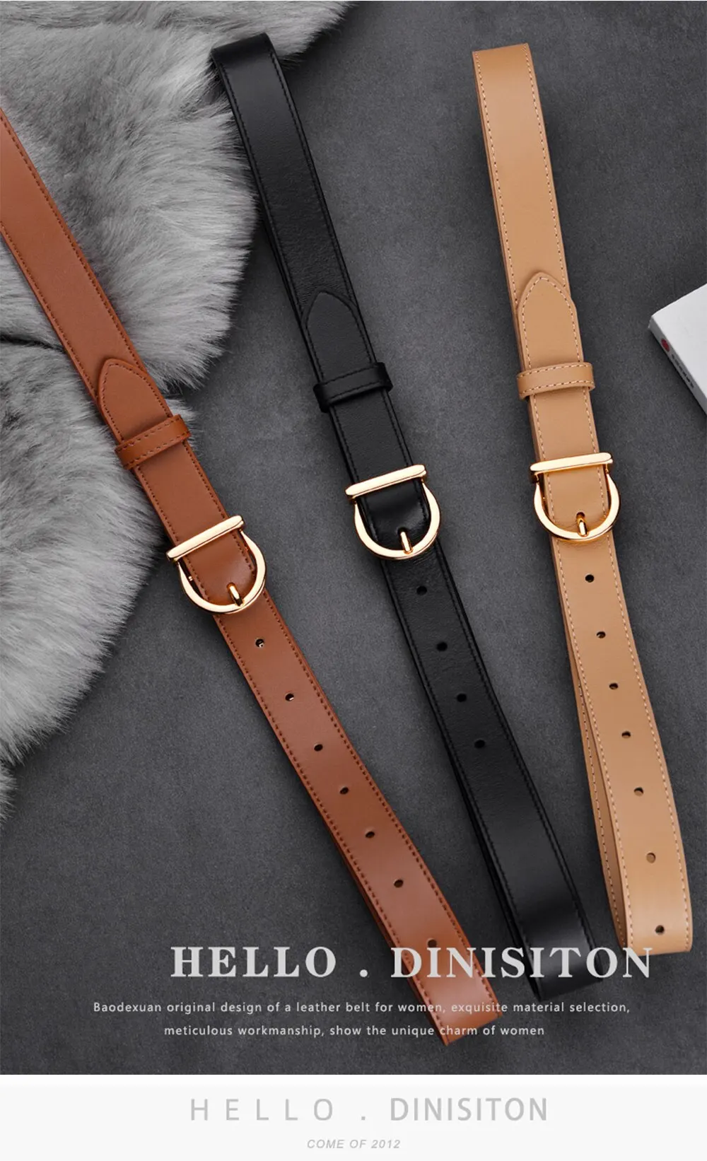 Women's Belt Fashion High-quality Pin Buckle Belt Genuine Luxury Soft PU Leather Belt Women Pair with Pants Jeans，For Ideal Gift