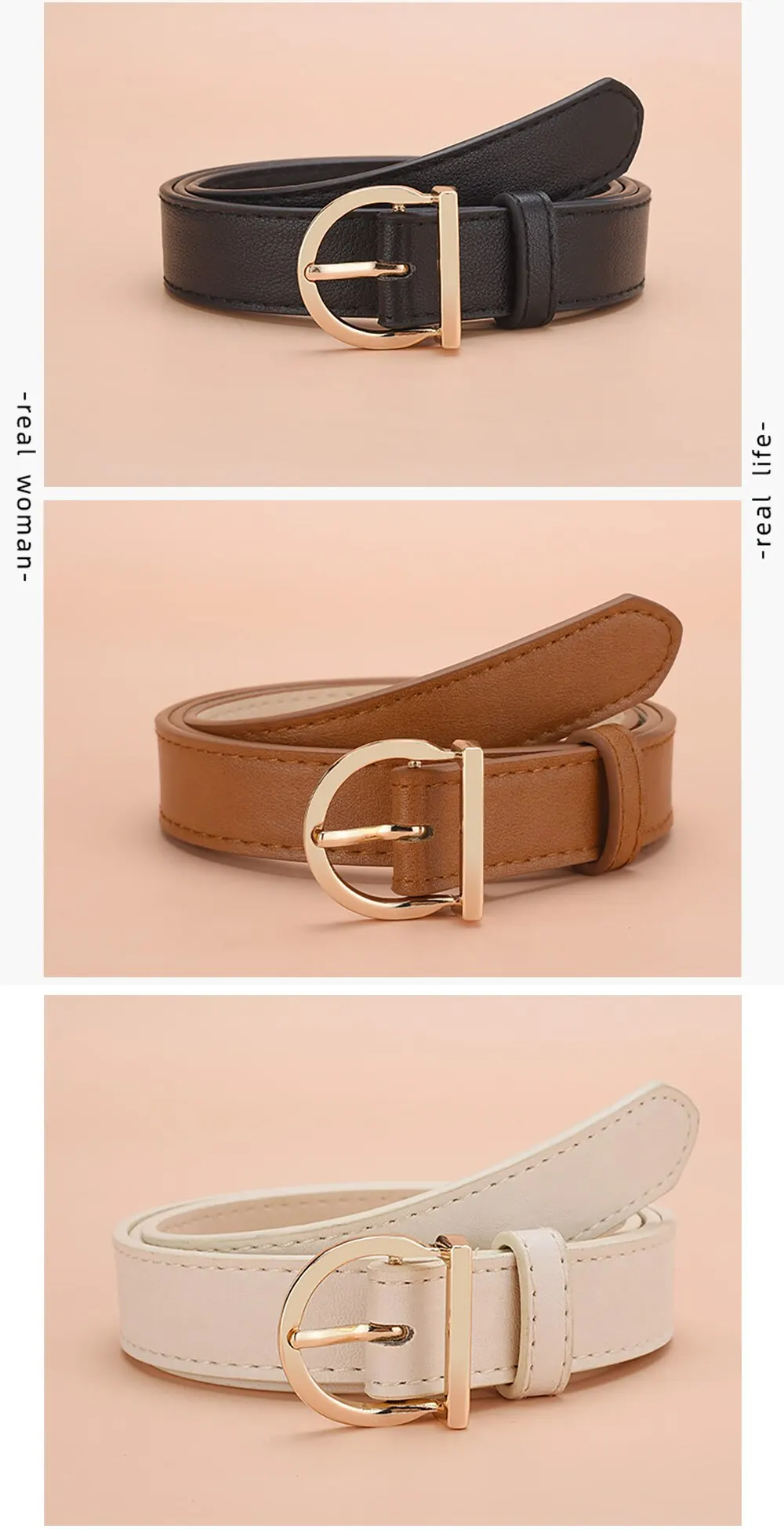 Women's Belt Fashion High-quality Pin Buckle Belt Genuine Luxury Soft PU Leather Belt Women Pair with Pants Jeans，For Ideal Gift