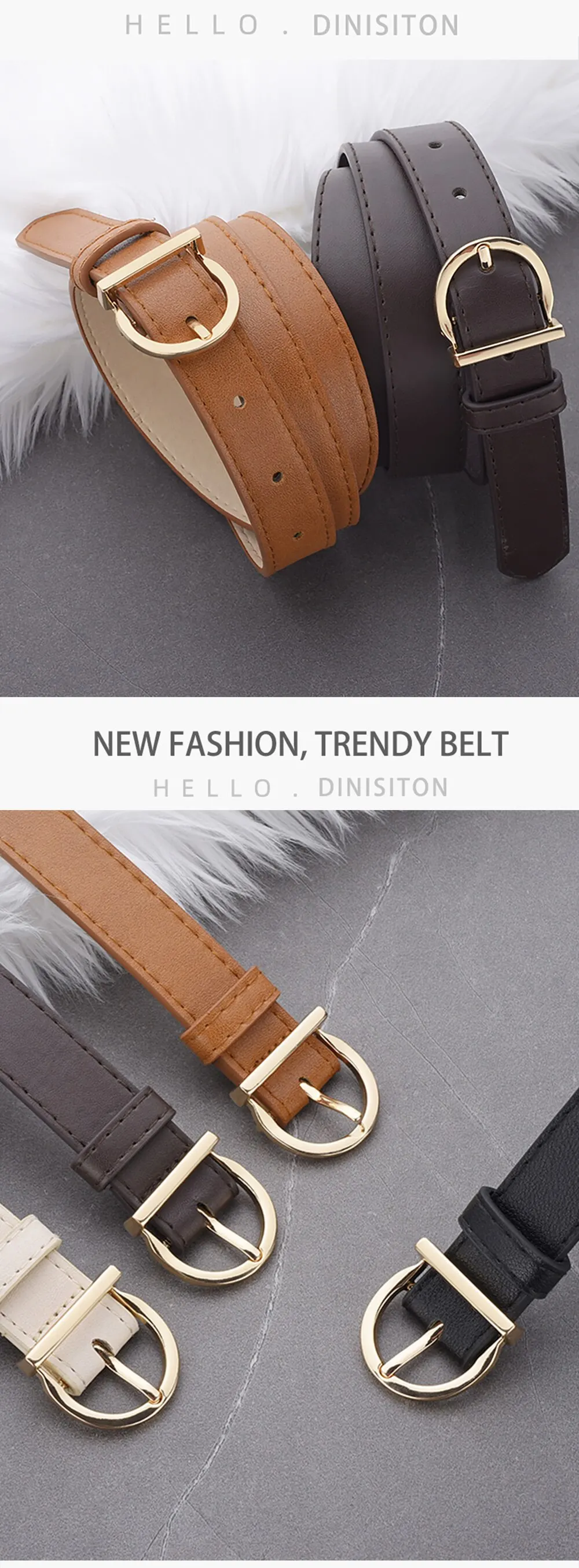 Women's Belt Fashion High-quality Pin Buckle Belt Genuine Luxury Soft PU Leather Belt Women Pair with Pants Jeans，For Ideal Gift