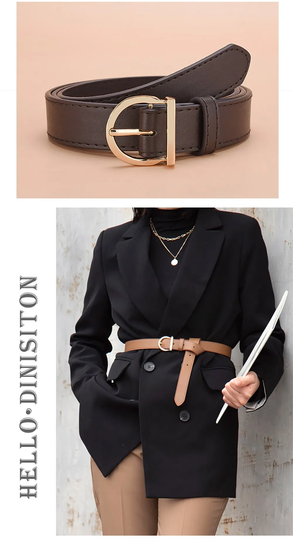 Women's Belt Fashion High-quality Pin Buckle Belt Genuine Luxury Soft PU Leather Belt Women Pair with Pants Jeans，For Ideal Gift