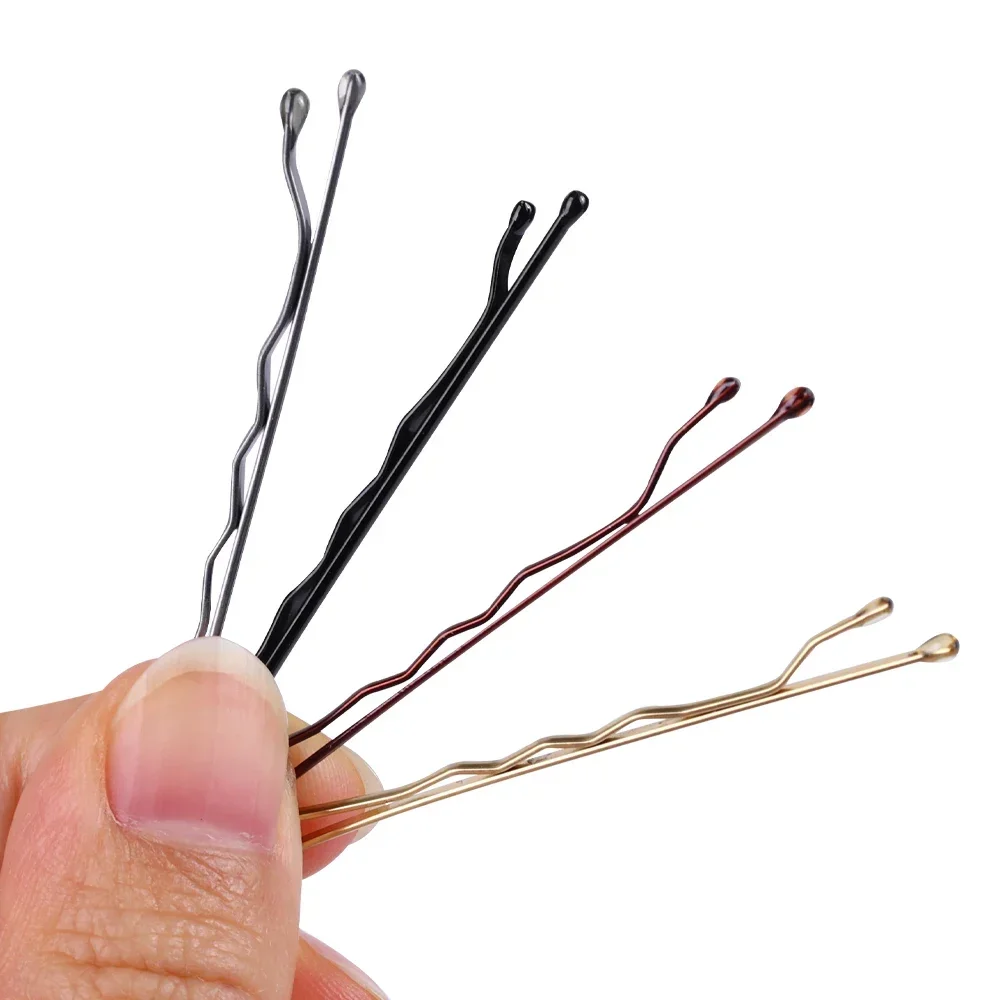 100/50pcs Black Straight Line Hair Clip U-shaped Needle Lady Hairpins Curly Wavy Grips Women Bobby Pins Styling Hair Accessories