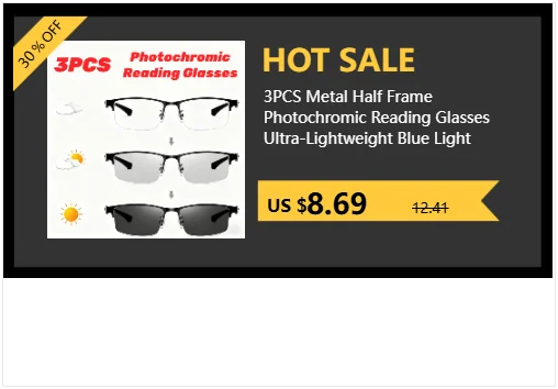 Progressive Multifocal Photochromic Reading Glasses Anti-blue Light Far Sight Glasses Men Half Frame Business Presbyopia Glasses
