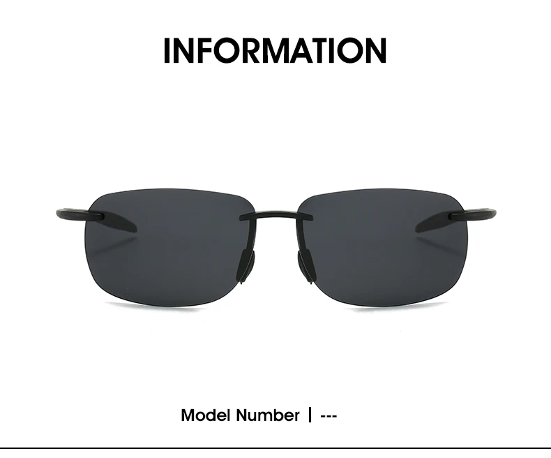 New Ultra-light Frameless Colorful Polarized Sunglasses for Men and Women TR90 Material Suitable for Leisure and Vacation UV400