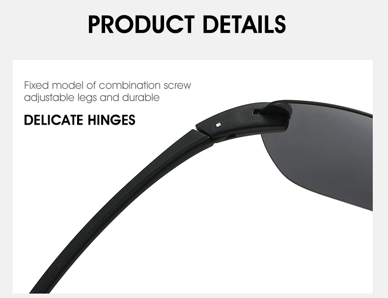New Ultra-light Frameless Colorful Polarized Sunglasses for Men and Women TR90 Material Suitable for Leisure and Vacation UV400