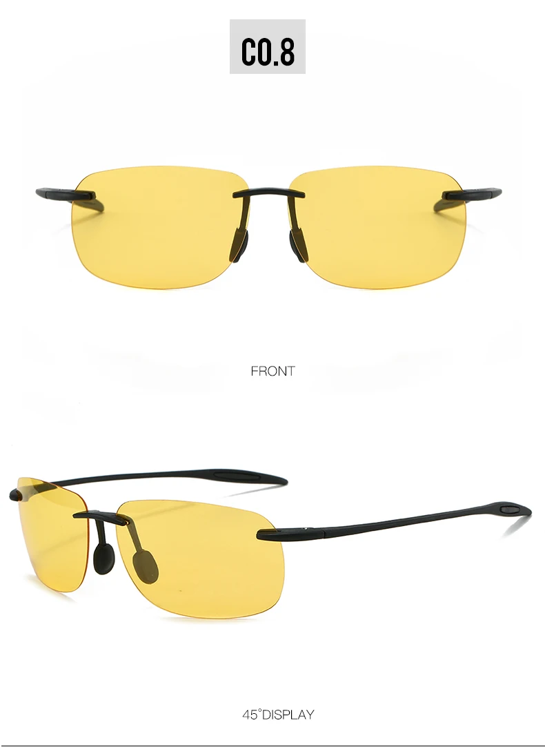 New Ultra-light Frameless Colorful Polarized Sunglasses for Men and Women TR90 Material Suitable for Leisure and Vacation UV400