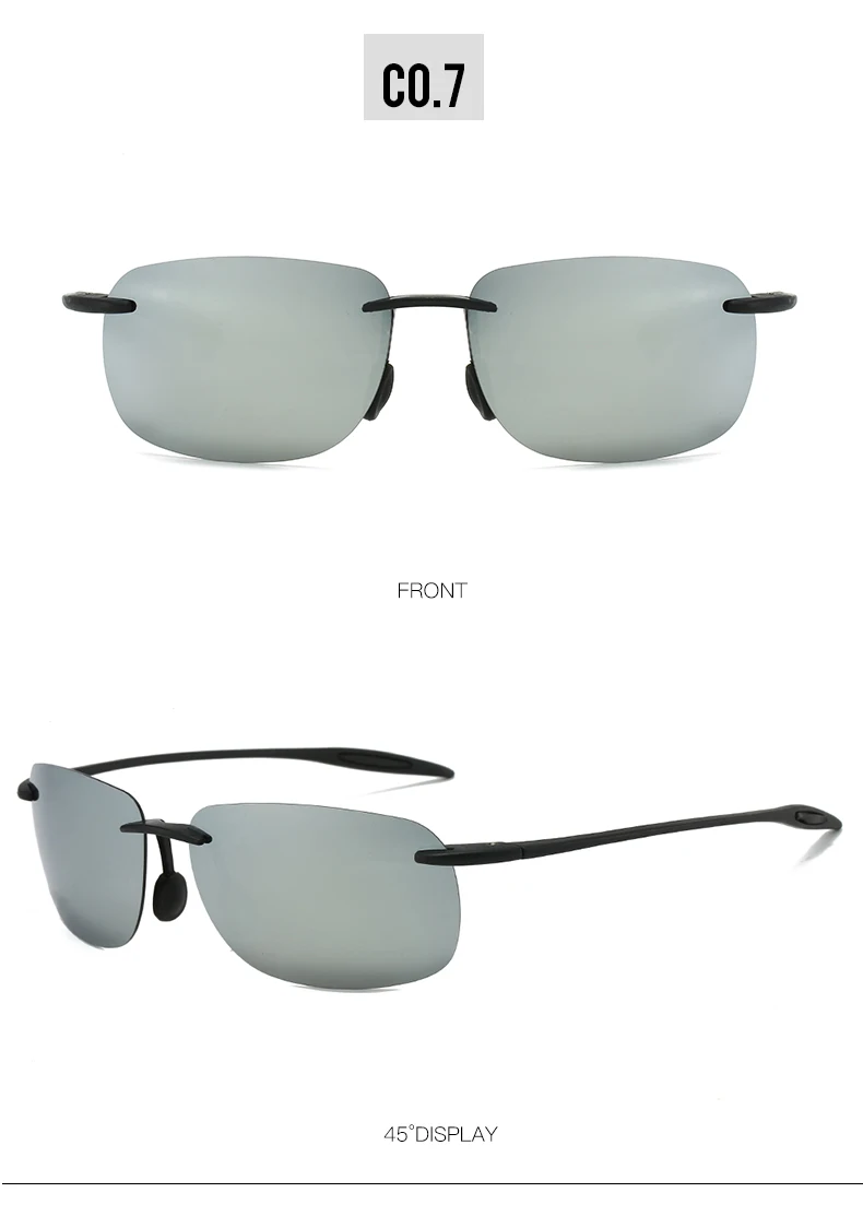 New Ultra-light Frameless Colorful Polarized Sunglasses for Men and Women TR90 Material Suitable for Leisure and Vacation UV400