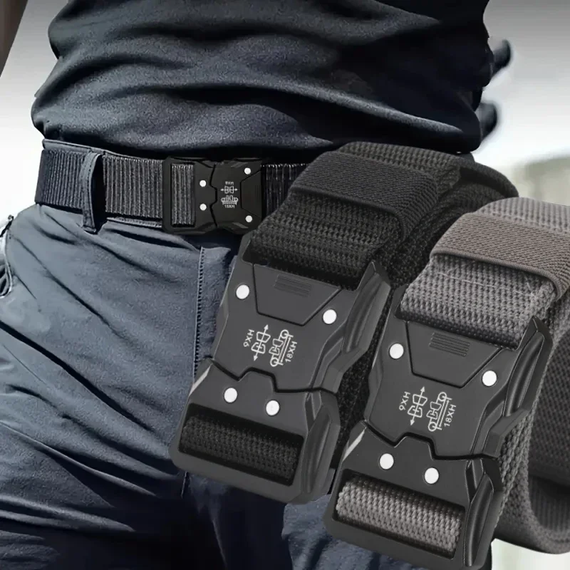 1pcs New Versatile Men's Tactical Belts - Durable, Adjustable Design - for Outdoor Hunting & Sports Enthusiasts Men Belt