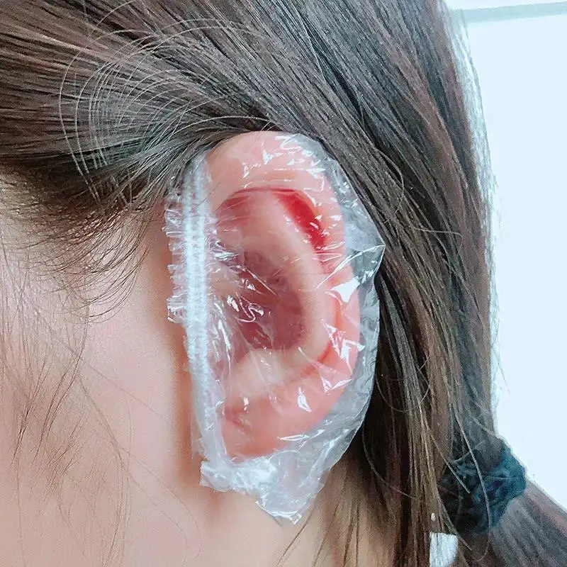 1-500Pcs Disposable Hair Dye Earmuff Waterproof Ear Cover Baking Oil Wash Shower Bathing Barber Hairdressing Cleaning Accessorie