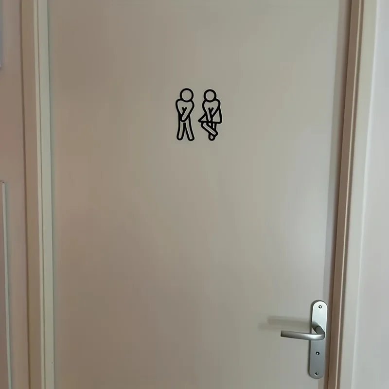 2pcs Interesting Bathroom Signs - Signals for Men'S And Women'S Restrooms - Door Decorations for Men'S And Women'S Restrooms