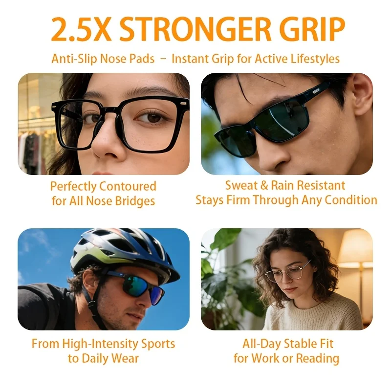 10/20 PCS Glasses Anti Slip Silicone Nose Pads, Sunglasses Nose BridgePatch Lizard like Texture Design Anti Slip Accessories
