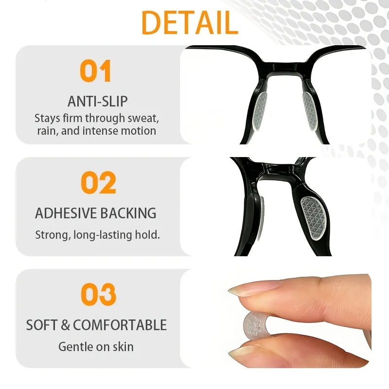 10/20 PCS Glasses Anti Slip Silicone Nose Pads, Sunglasses Nose BridgePatch Lizard like Texture Design Anti Slip Accessories