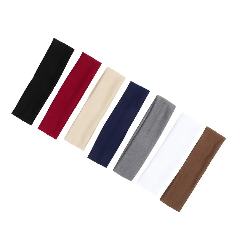 7Pcs Solid Elastic Hair Bands Yoga Headband Women Men Simple Sports Running Absorb Sweat Elastic Hair Bands Hair Accessories
