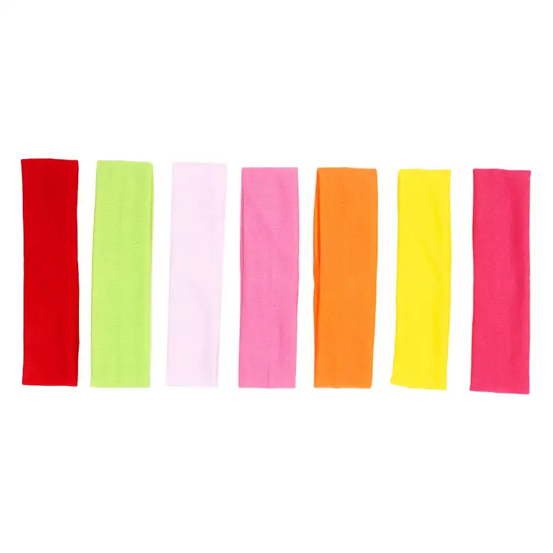 7Pcs Solid Elastic Hair Bands Yoga Headband Women Men Simple Sports Running Absorb Sweat Elastic Hair Bands Hair Accessories