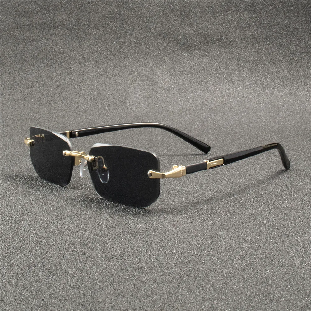 5/1 PCS Rimless Sunglasses Rectangle Fashion Popular Women Men Shades Small Square Sun Glasses For Female Male Summer Traveling