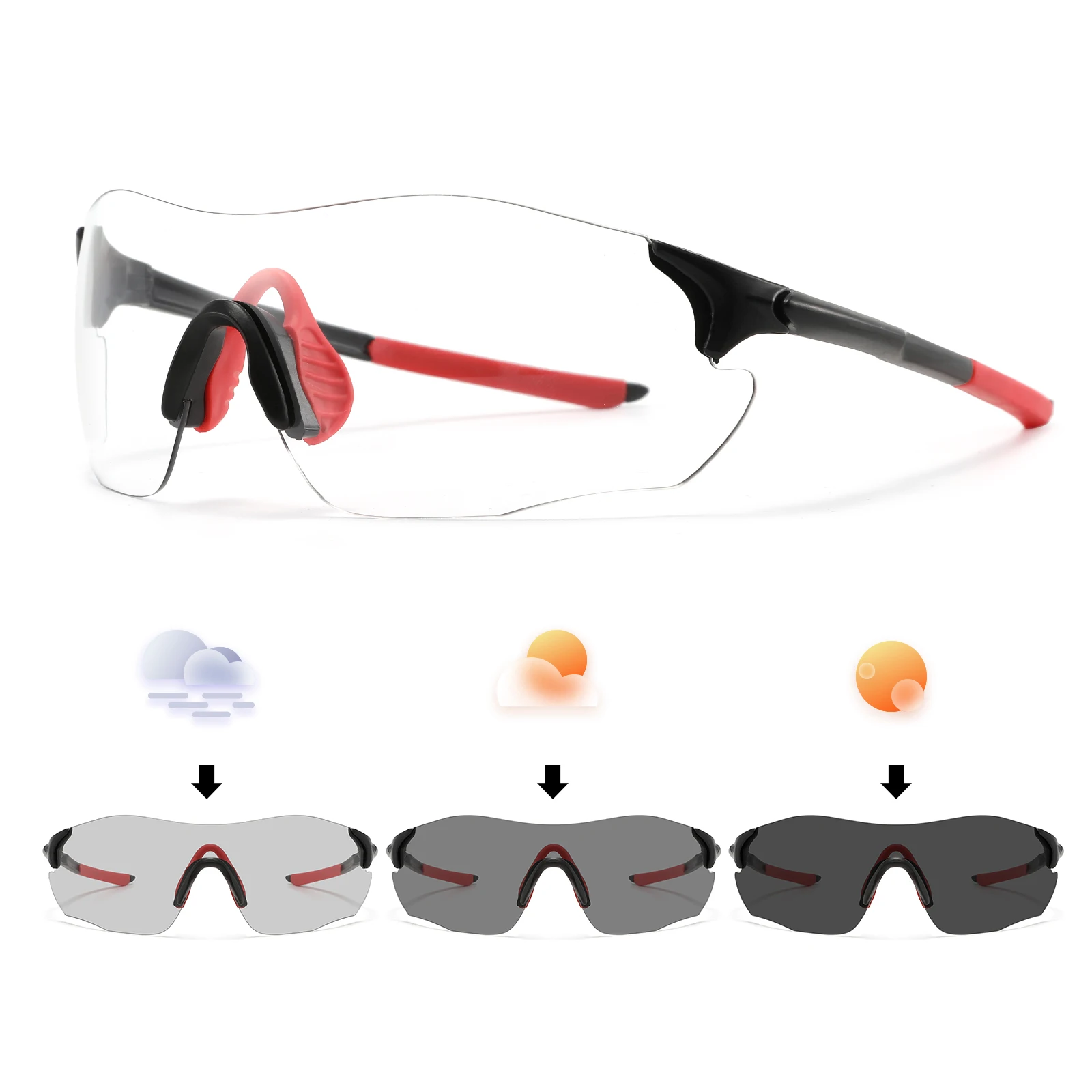 Ultra-Light Photochromic Sports Sunglasses Seamless Frameless 23g Comfort for Cycling Mountain Travel UV400 Adventure Eyewear