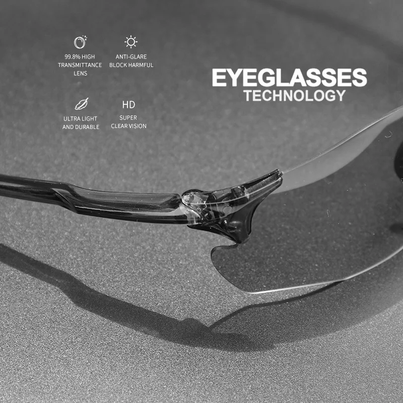 Ultra-Light Photochromic Sports Sunglasses Seamless Frameless 23g Comfort for Cycling Mountain Travel UV400 Adventure Eyewear