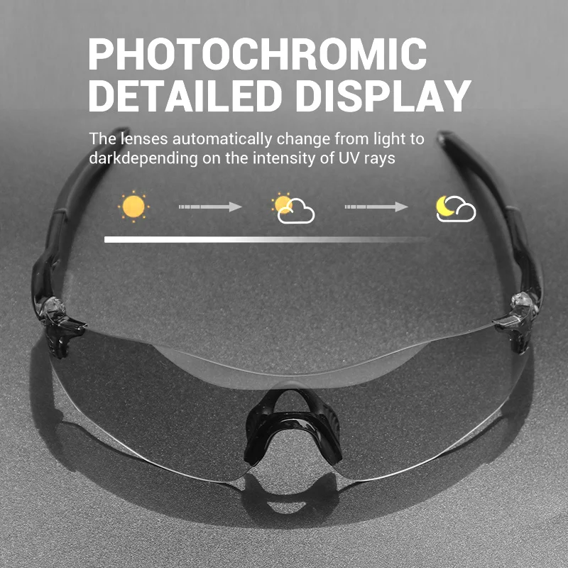 Ultra-Light Photochromic Sports Sunglasses Seamless Frameless 23g Comfort for Cycling Mountain Travel UV400 Adventure Eyewear