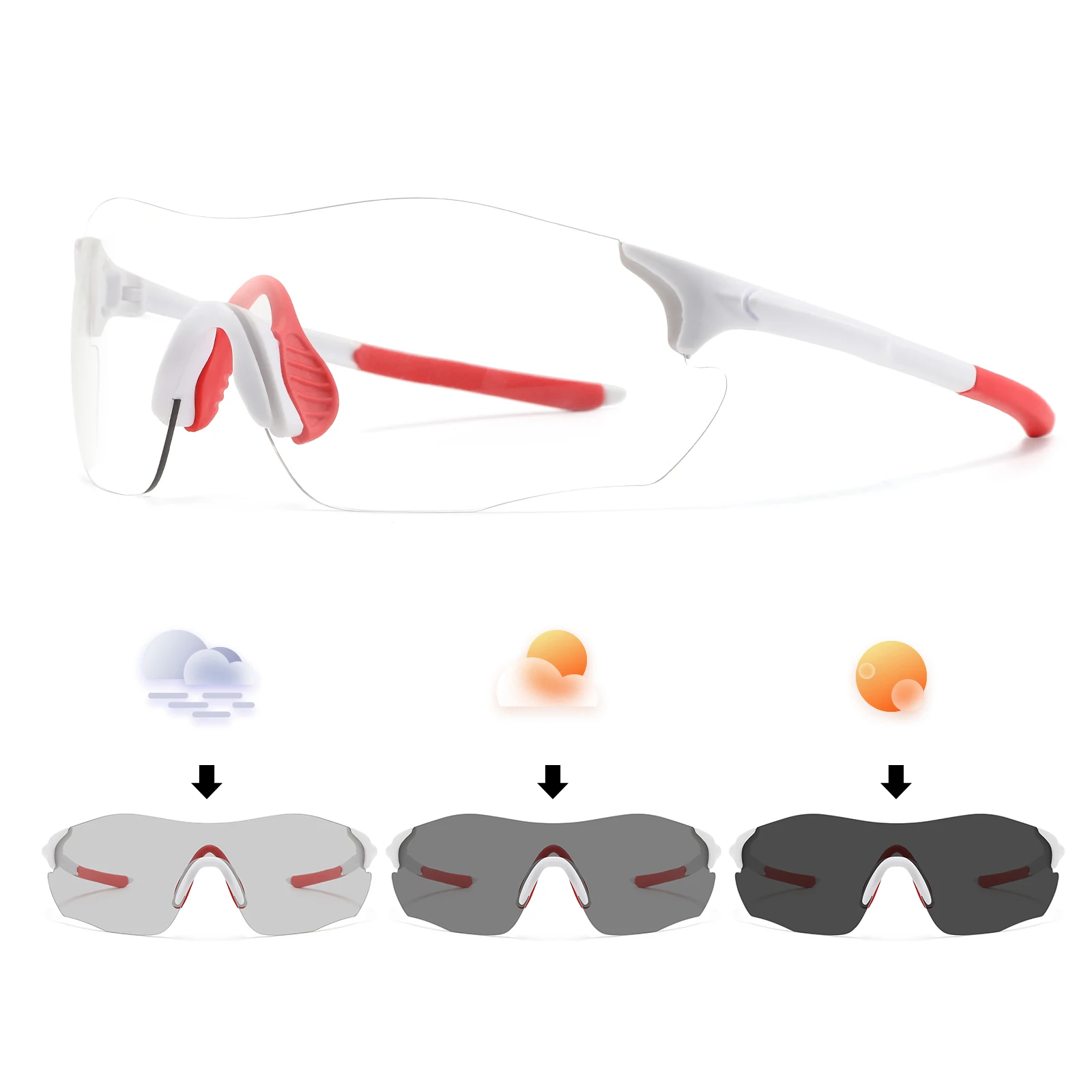 Ultra-Light Photochromic Sports Sunglasses Seamless Frameless 23g Comfort for Cycling Mountain Travel UV400 Adventure Eyewear