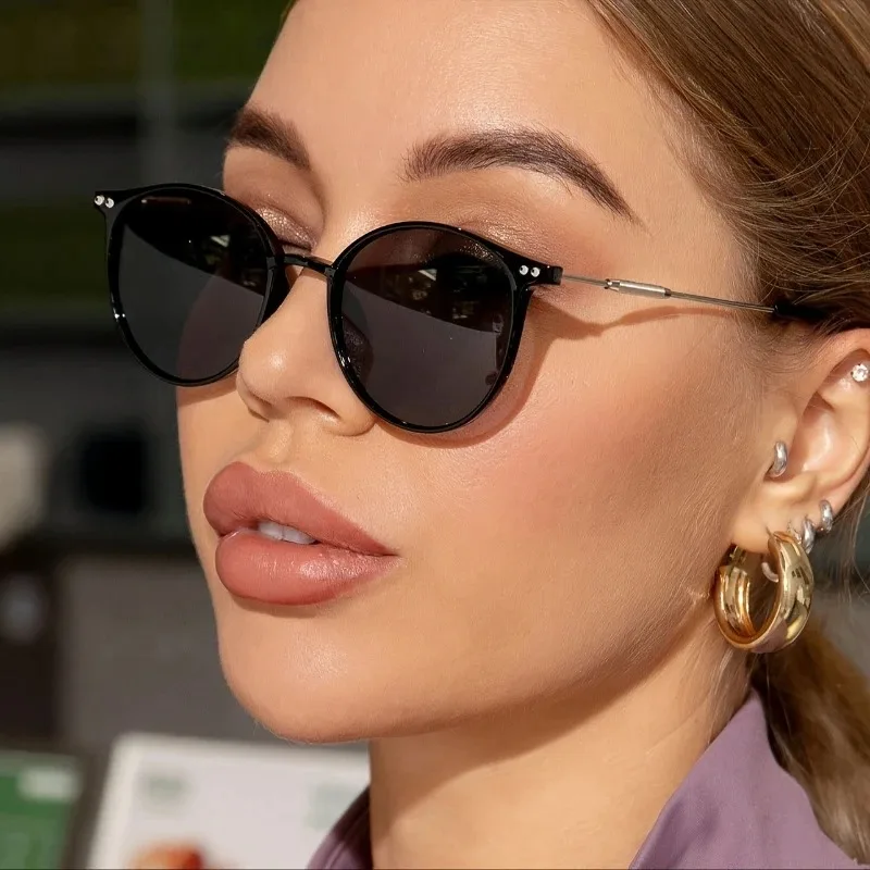 2PCS Women Cute Skinny Cat Eye Eyewear Men Vintage Narrow Cateye Sunglasses Fashionable Glasses