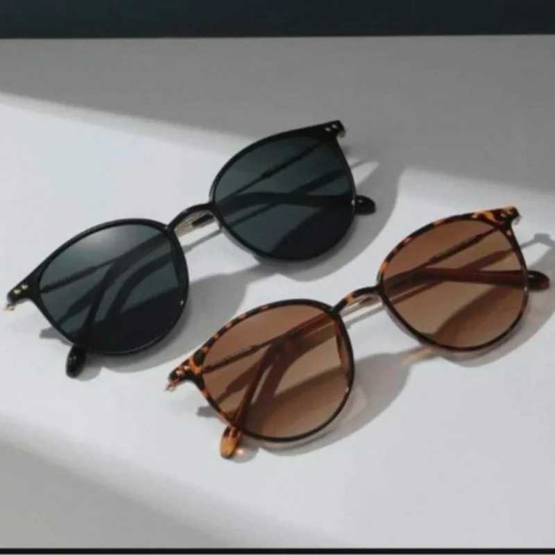 2PCS Women Cute Skinny Cat Eye Eyewear Men Vintage Narrow Cateye Sunglasses Fashionable Glasses