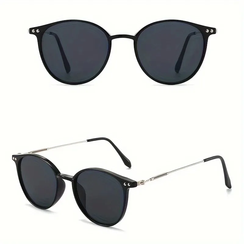 2PCS Women Cute Skinny Cat Eye Eyewear Men Vintage Narrow Cateye Sunglasses Fashionable Glasses